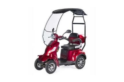 Scooter électrique pour PMR personnes à mobilité réduite avec bâche de protection VELECO FASTER 1000 watts